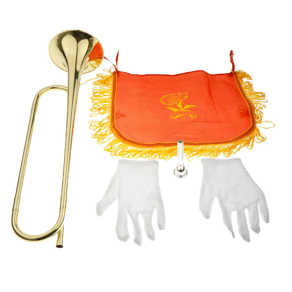 Kids Trumpet Brass Golden Bugl - Musical Instrument Long 评论和价格