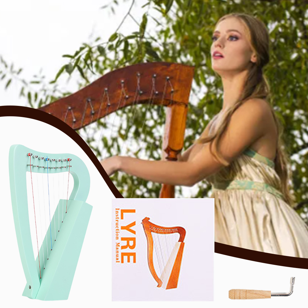 8 Strings Lyre Harp Solid Wood - Musical Instrument Lyre 评论和价格