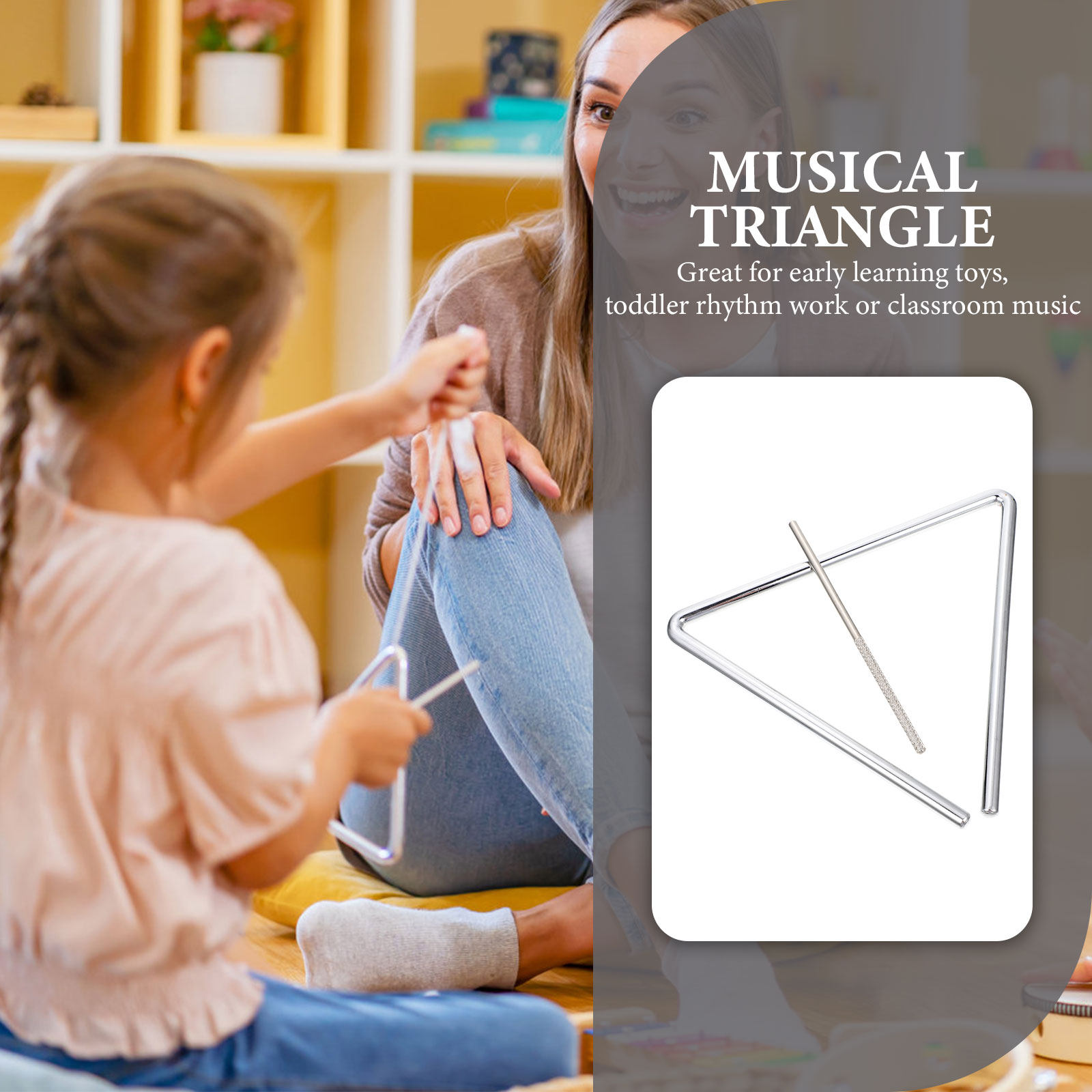 1Set Music Percussion Triangle - Musical Instrument Ending In A 评论和价格