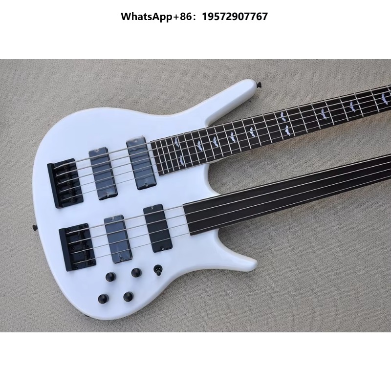 Double Neck 4+5 Strings Electr - Bass Guitar Fretless 评论和价格
