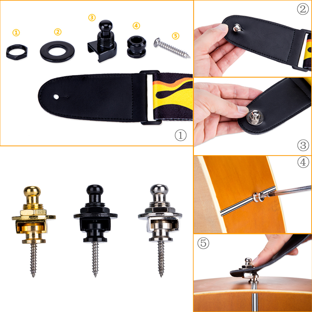 2pcs Folk Guitar Slings Buckle - Musical Instrument Ending In A 评论和价格