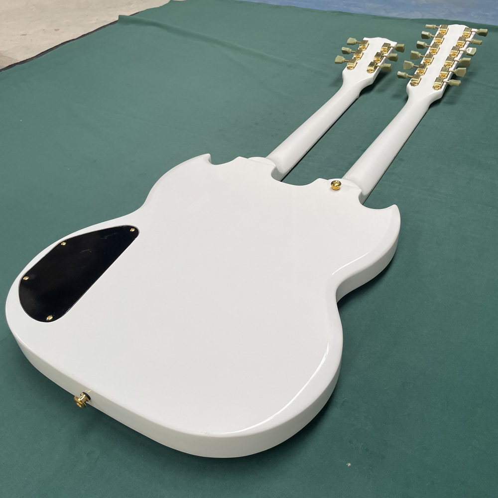 Double-neck white 6-string 12- - Electric Guitar Beginner 评论和价格