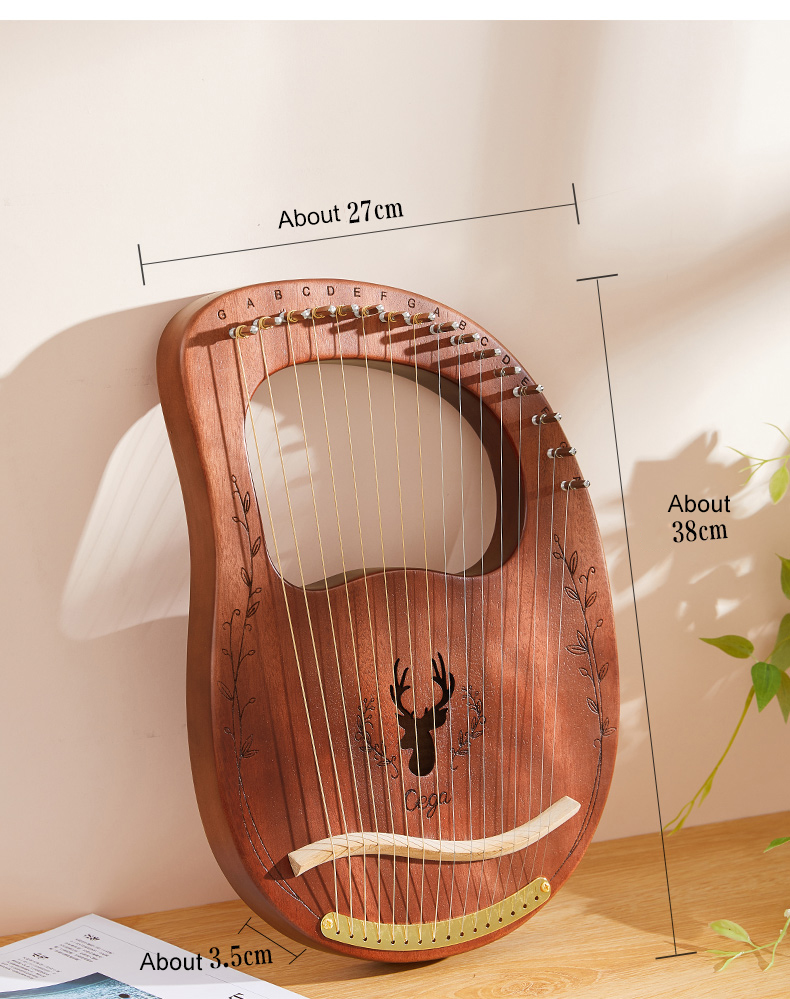 16 Strings Lyre Harp Mahogany  - Musical Instrument Lyre 评论和价格