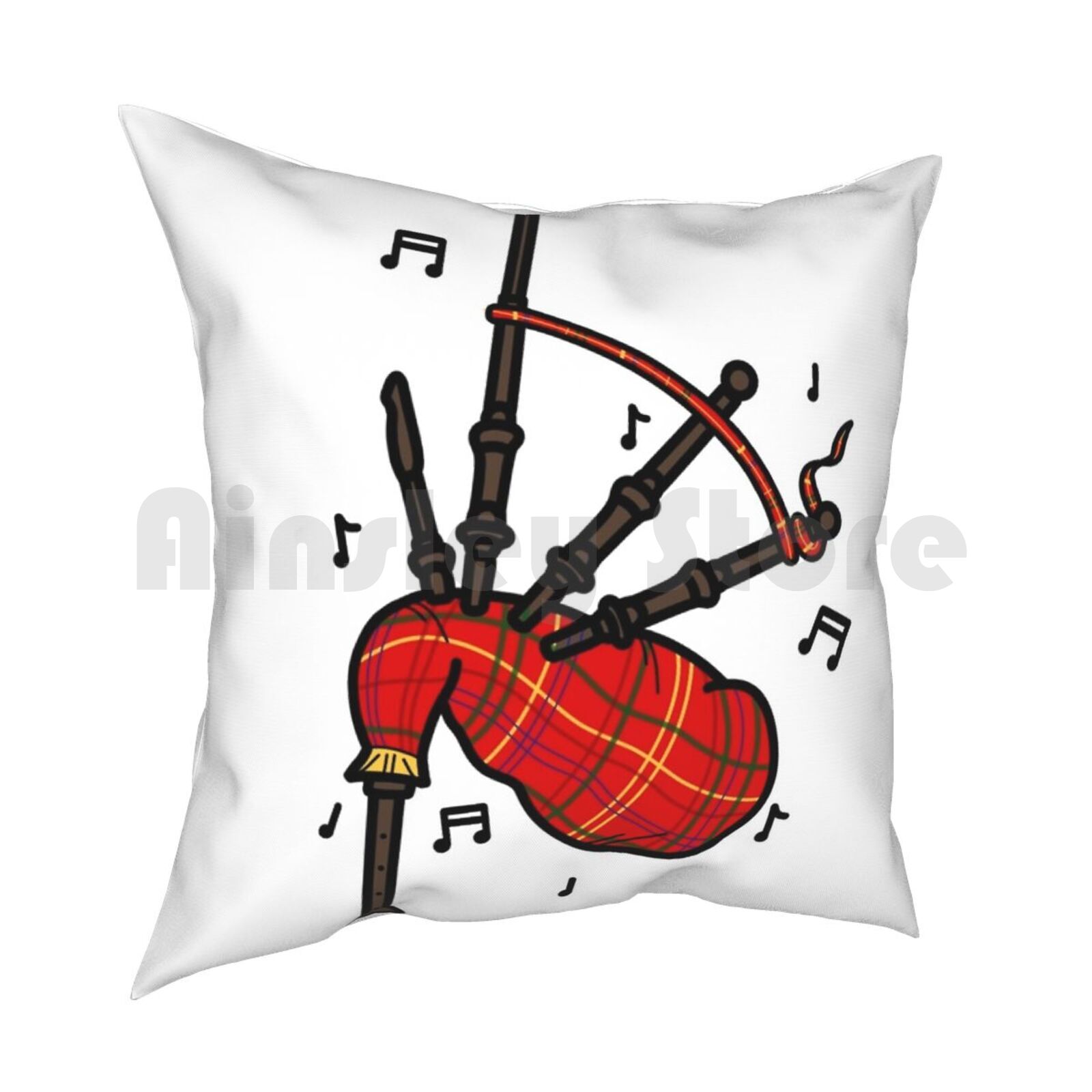 Bagpipes Pillow Case Printed H - Musical Instrument In Scotland 评论和价格