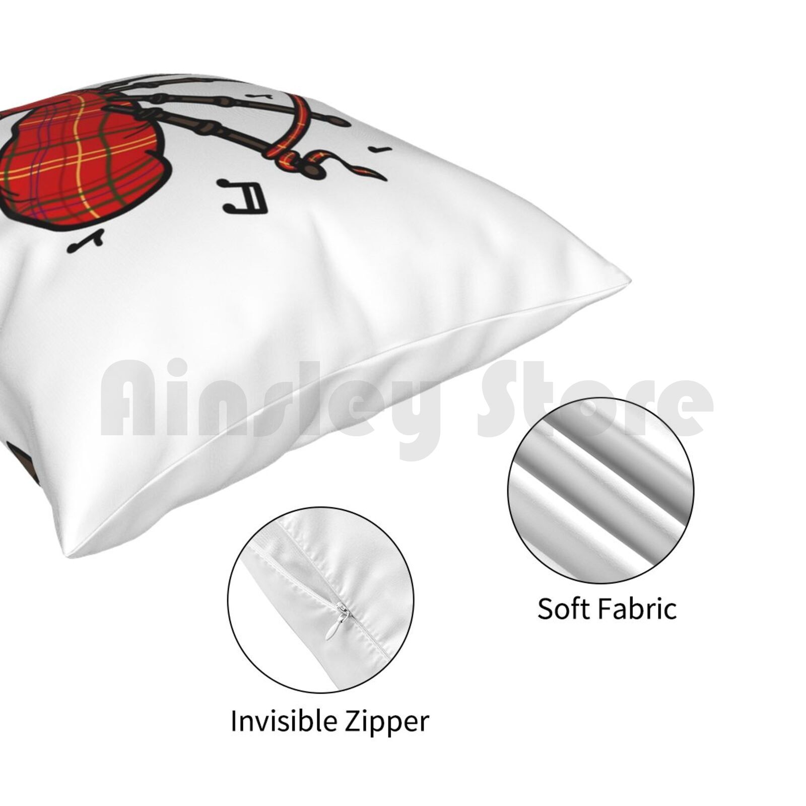 Bagpipes Pillow Case Printed H - Musical Instrument In Scotland 评论和价格