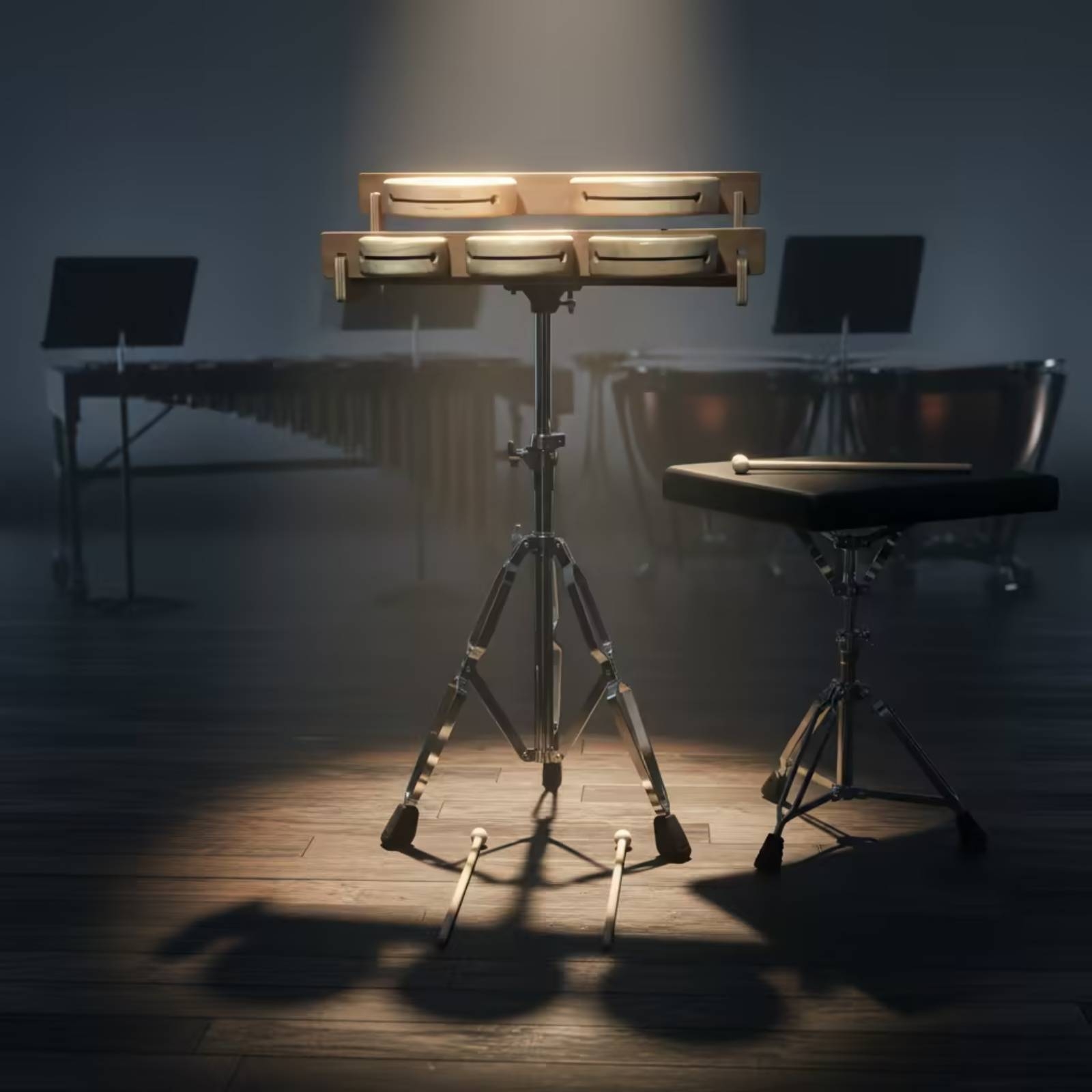 Wood Blocks with Stand Classro - Musical Instrument Long 评论和价格